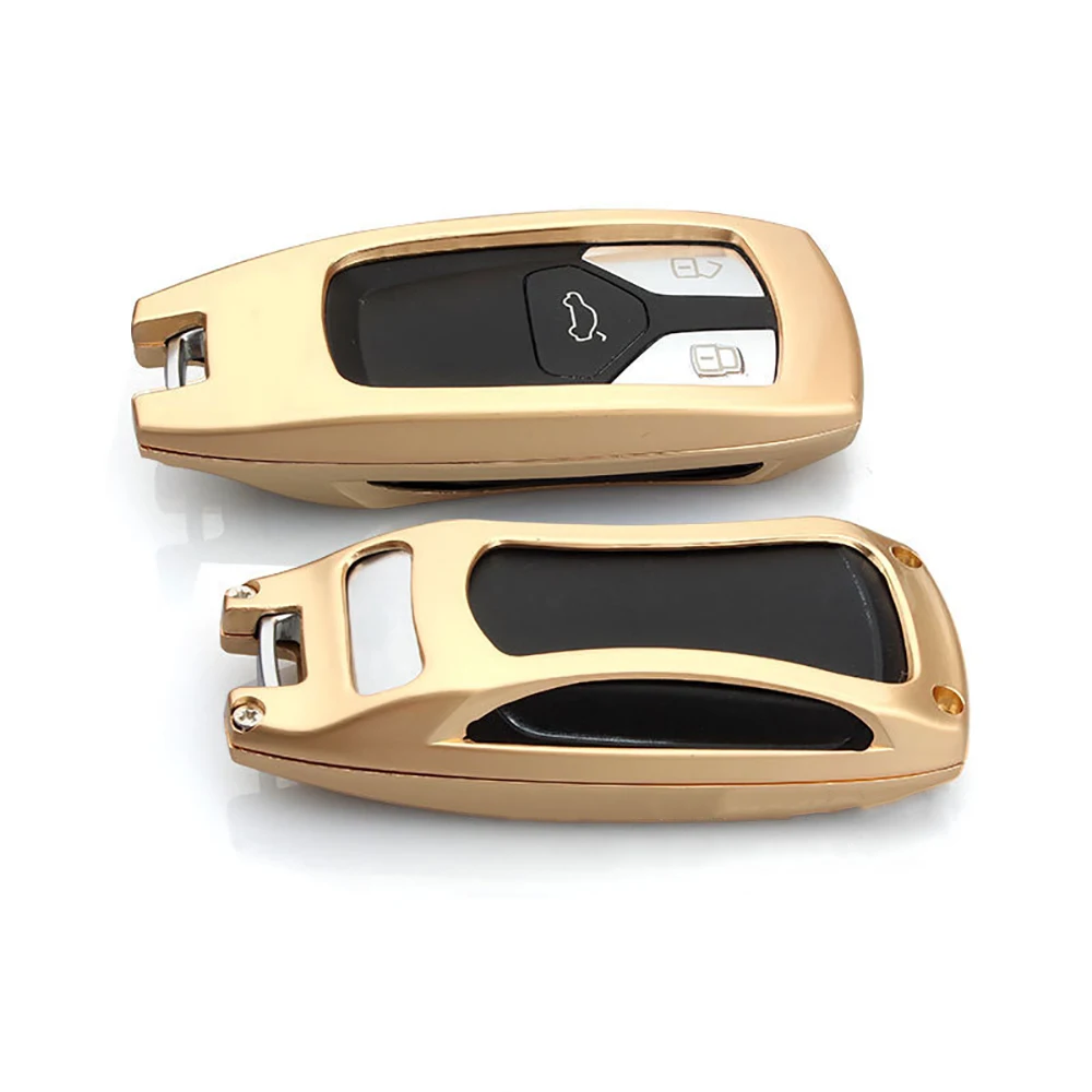 Для Audi A4 Q7 TT цинковый сплав Авто брелок держатель чехол защитный чехол из зернистой кожи с цепочкой для ключей, автомобильные аксессуары