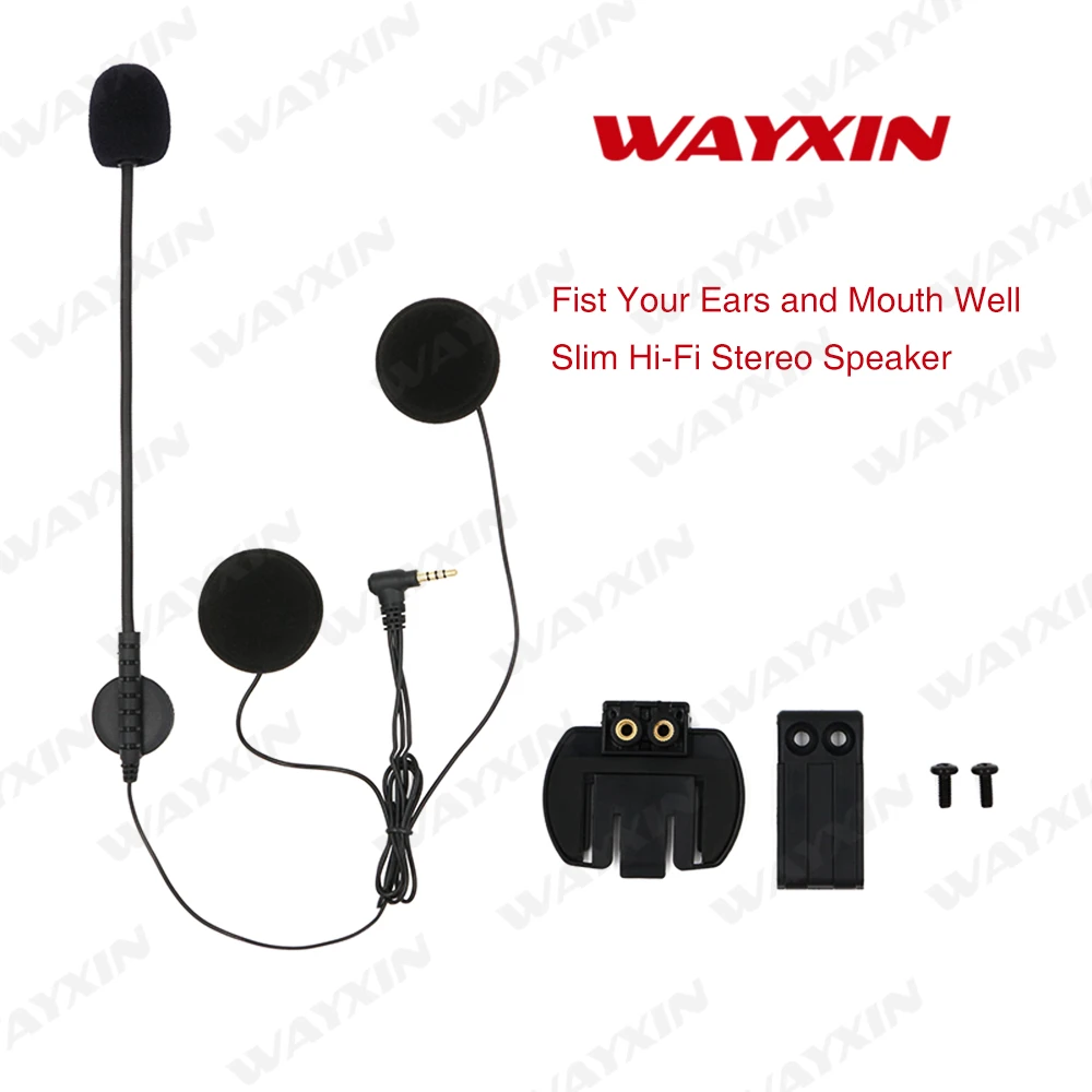 

WAYXIN R6 intercom Headset & Clip Set Accessories for wayxin R6 Bluetooth Helmet Interphone Intercom Headphone Jack Plug