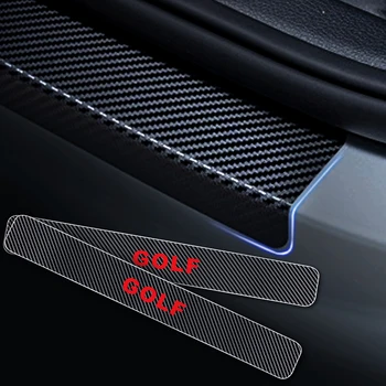 

4Pcs Decoration Scuff Plate Door Sill 4D Carbon Fiber Sticker Auto Accessories Car Door Protector For VW Golf Door