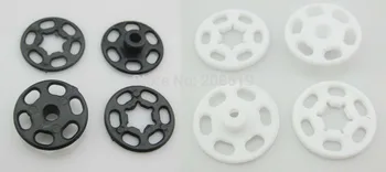 

NBNOKV Wholesale White/Black 20MM Fastener snap button 200 sets (200pcs top+200pcs bottom) garment accessories