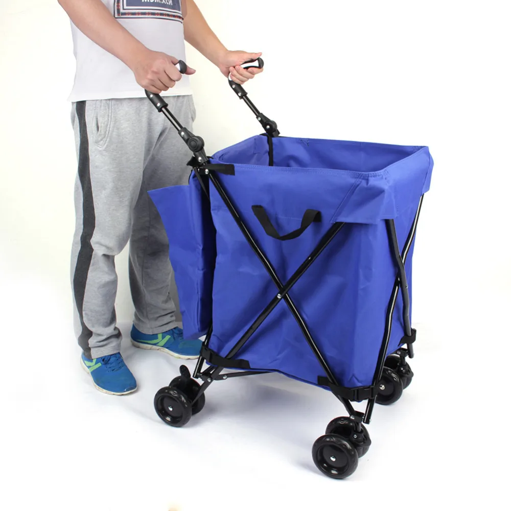 Buy Shopping Basket Market Trolley Foldable Rolling