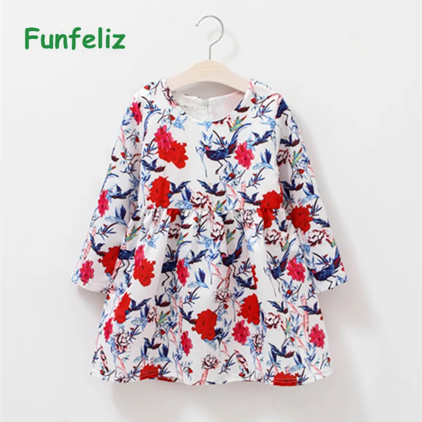 

Spring Baby Girl Dress Pattern Princess Dress for Girls Full Sleeve Print Kids Girls Dresses Brand Design Children Clothes