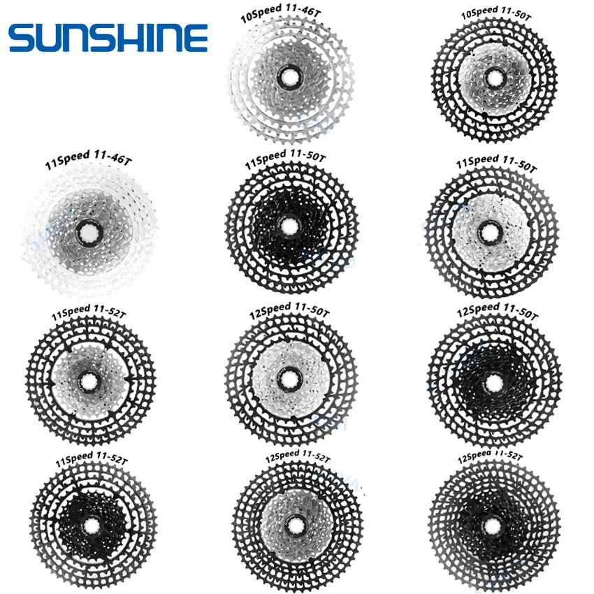 Солнечный свет 10/11/12 Скорость сверхлегкий MTB велосипеда колеса 50 T/T 52/46 T велосипед кассета широкий соотношение горный велосипед запчасти для shimano