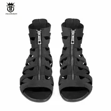 Новые сандалии-гладиаторы ручной работы в винтажном стиле; римские из натуральной кожи; повседневная обувь на молнии