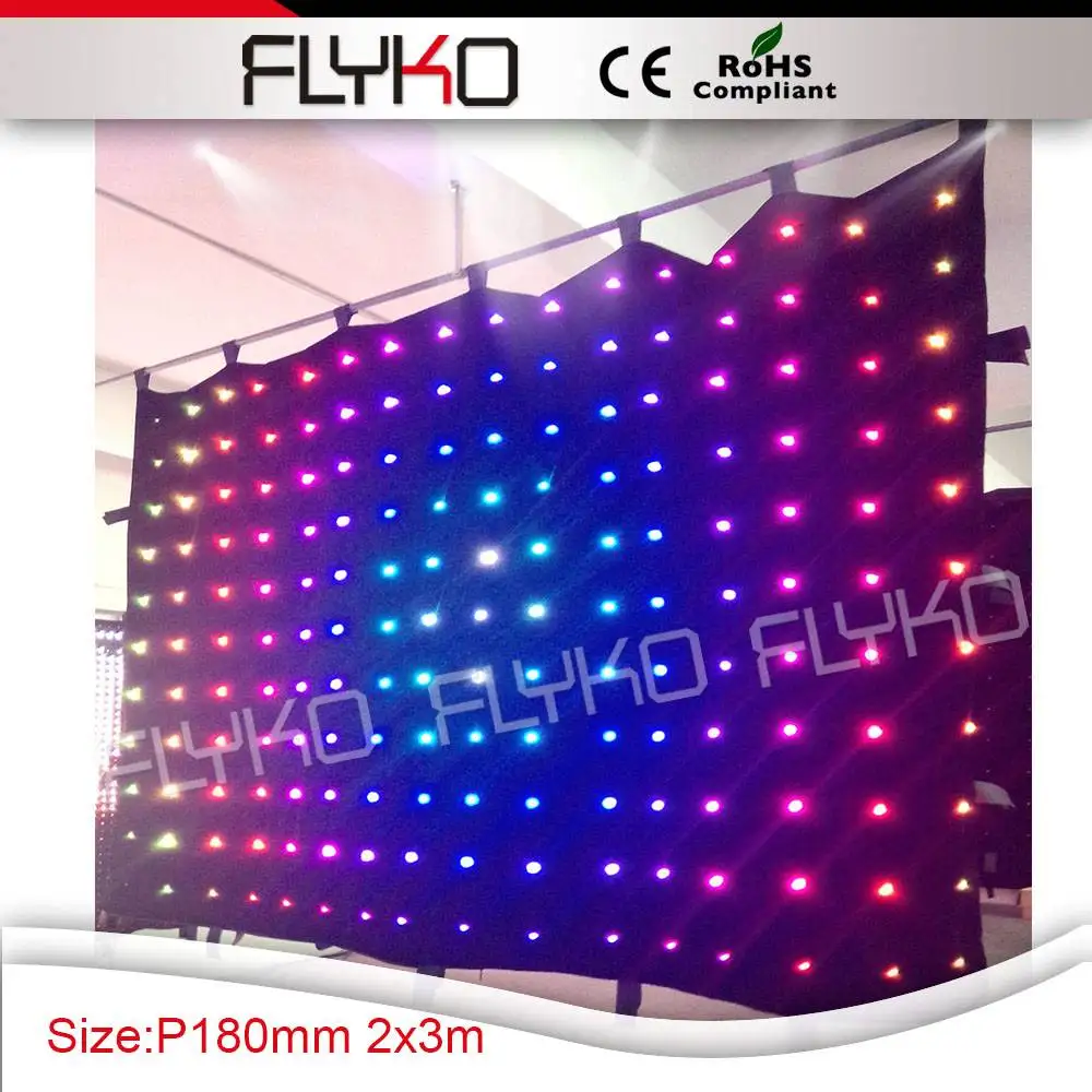 

FLYKO newly flashlight quad color 2x3m led video curtain P18