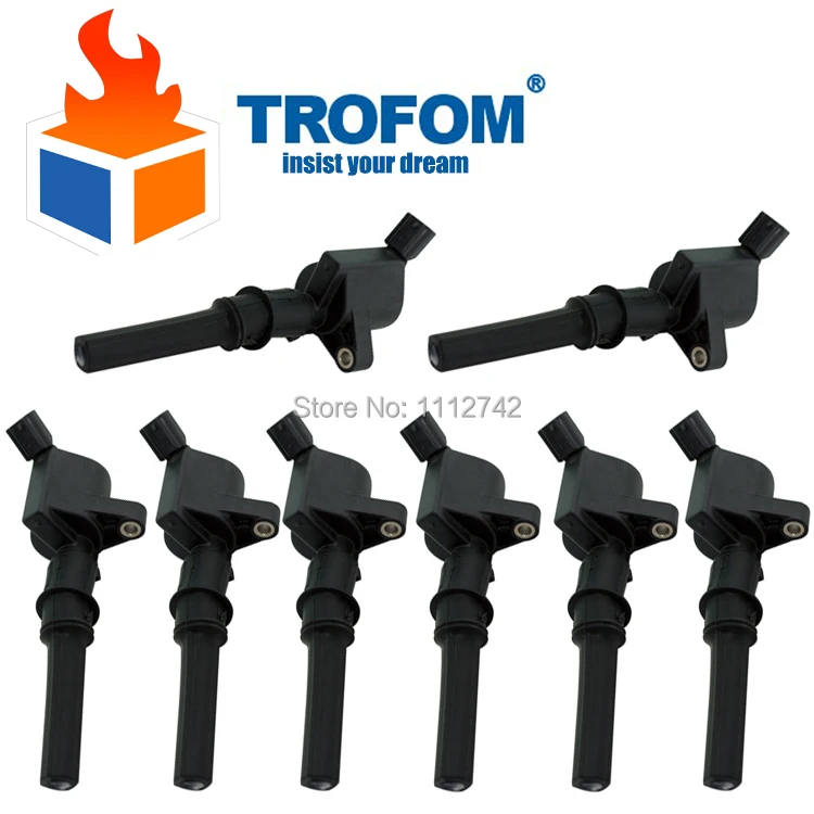 8 Pcs Ignition Coil For Ford E150 E250 E350 E450 E550 F150 F250 F350 Crown Mustang