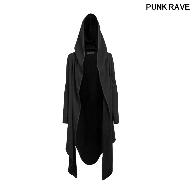 Модная нестандартная флисовая куртка в готическом стиле панк Женская Черная повседневная куртка X-long пальто куртка один размер Панк RAVE Y-615