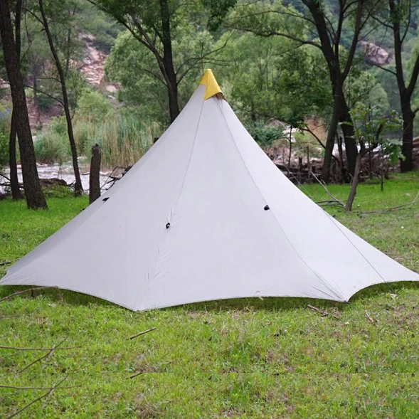 

Ultralight Outdoor Camping Teepee double side Silicon coated 20D nylon Pyramid Tent 3 Person Large Tent Waterproof Hiking Tents