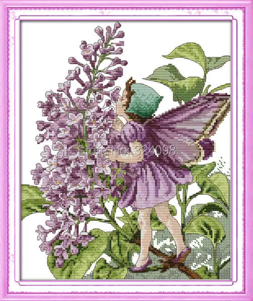 

Wholesale Needlework,Stitch,14CT Cross Stitch,Sets For Embroidery Kits,Lilac Fairy Patterns Counted Cross-Stitching