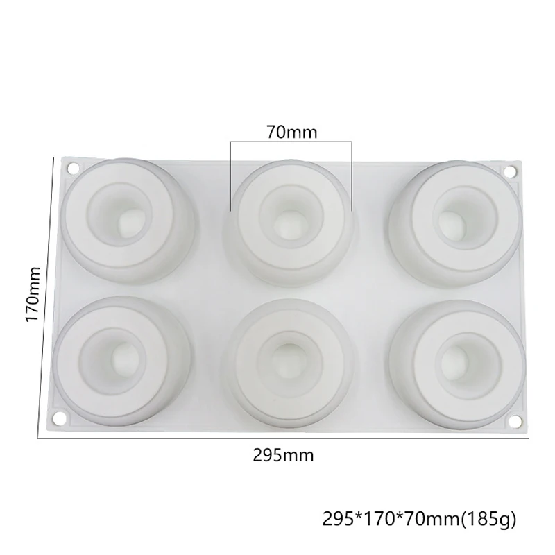 6 отверстий круглый пончик формы мусс печь принадлежности для выпечки силиконовые формы для торта DIY кухонные принадлежности Инструменты для украшения торта