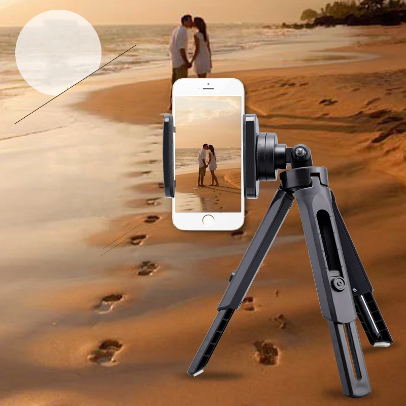

Mobile phone clip tripod clip video live horizontal and vertical self-timer rod fixed increase universal triangle bracket rotati
