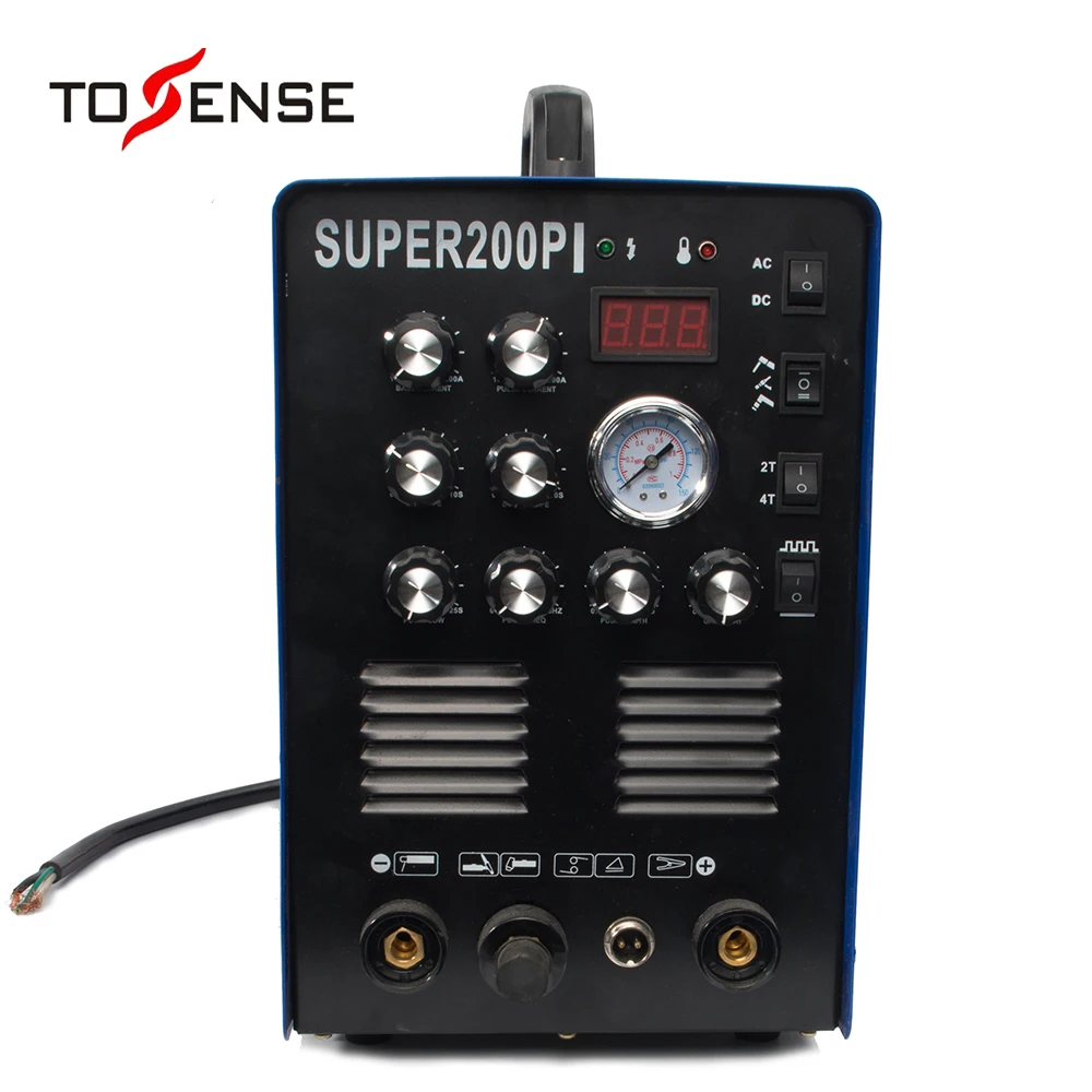 TOSENSE IGBT импульсный TIG/MMA алюминиевый сварочный аппарат 200A AC/DC 7 в 1 Milti-function сварочное оборудование 50A плазменный резак, сварочный аппарат