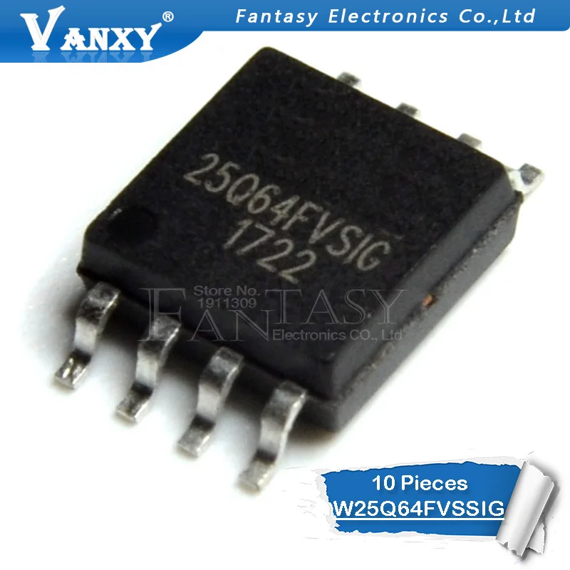 10 шт. W25Q64FVSSIG SOP8 W25Q64 SOP 25Q64FVSSIG W25Q64FVSIG SMD 25Q64FVSIG лапками углублением 8 Новый и