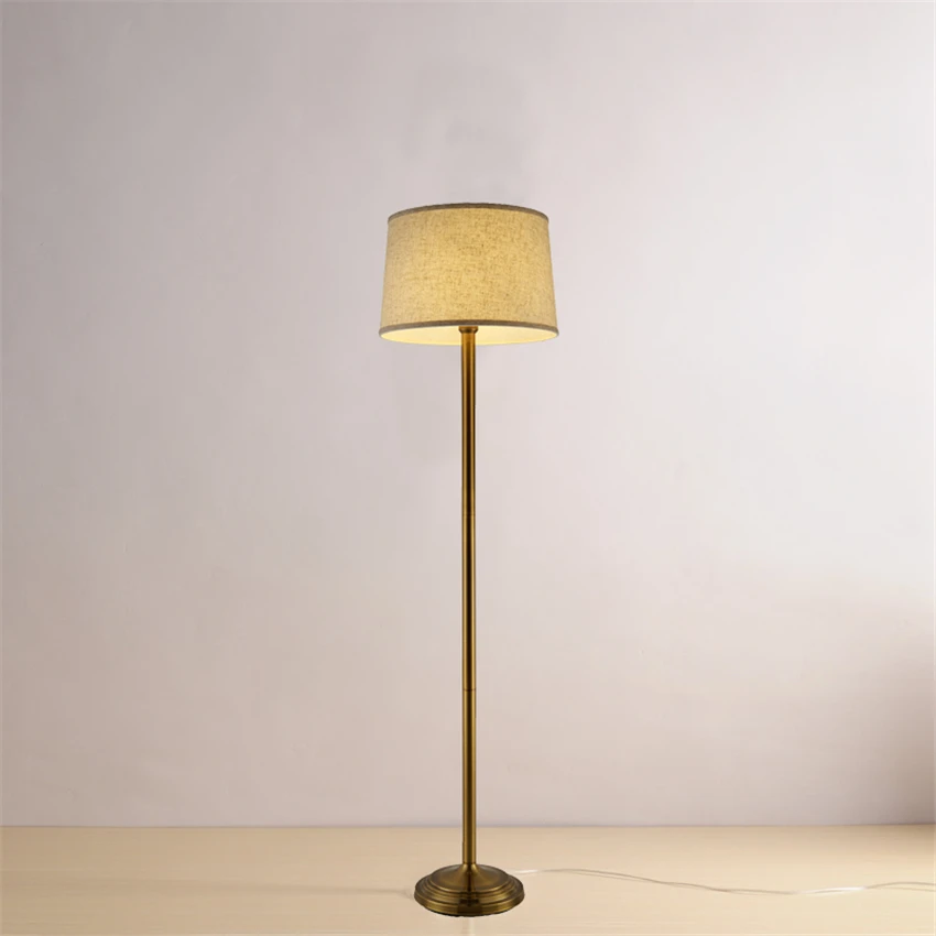 Cheap Nordic Standing Floor Lamps Living Room Bedroom European Imitation Wood Floor Lights Pastoral Study Remote LED Vertical Lamp 1