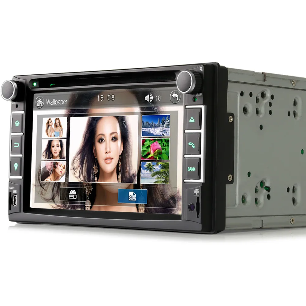Sale Eunavi Double 2 Din Universal Car DVD Player Radio Stereo Gps Navigation Head Unit USB CD Bluetooth In Dash 6.2