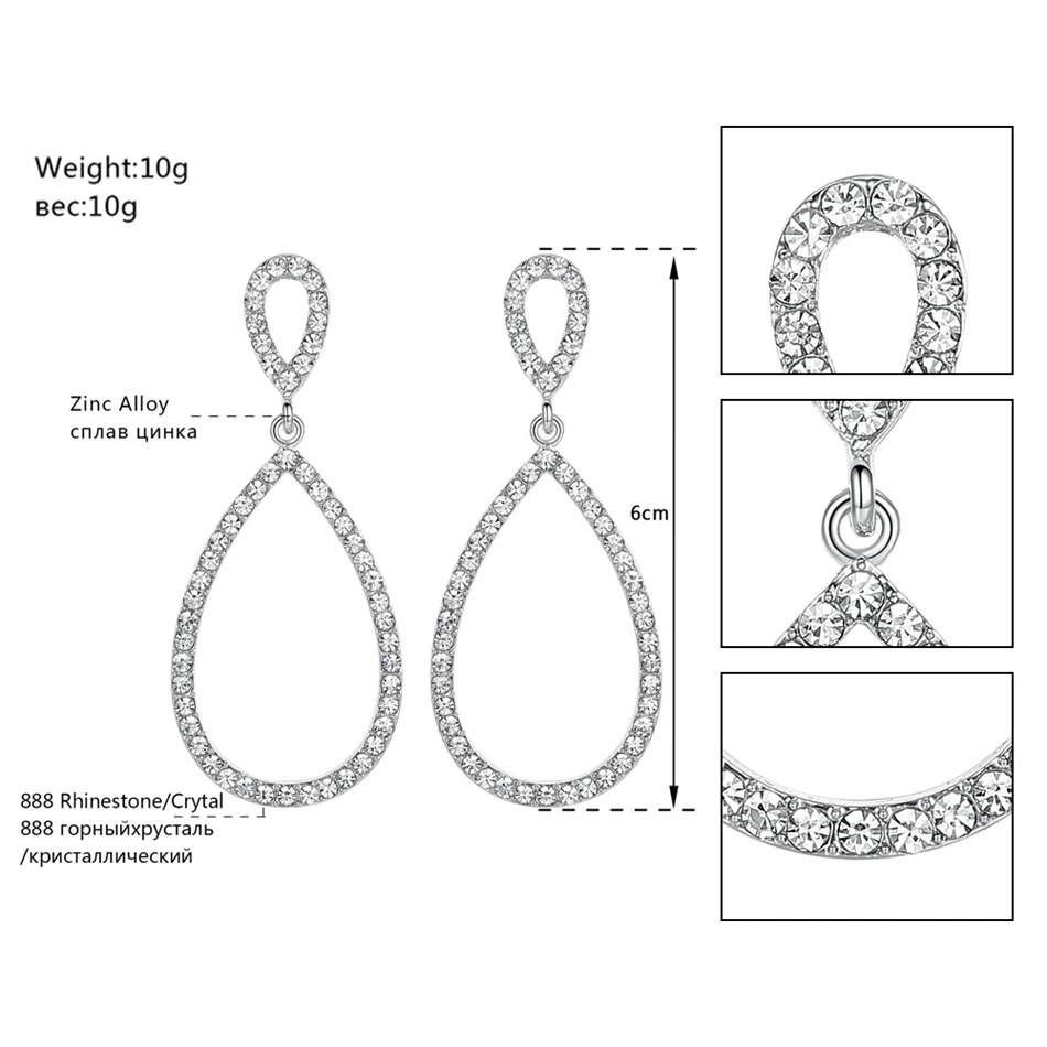 Mecresh простые свадебные серьги-подвески для женщин, стразы серебряного цвета для невесты, свадебные Круглые Висячие серьги, модное ювелирное изделие EH517