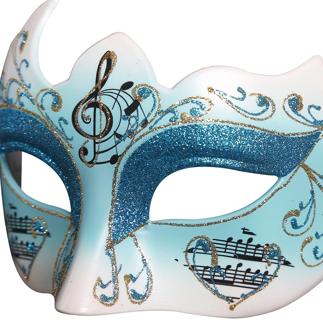 Маскарадная маска креативные Цветочные музыкальные нотки блестящая Венецианская маска на Хэллоуин вечеринку костюм