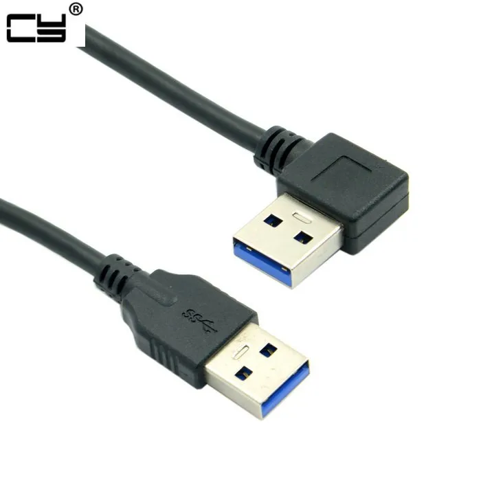 90 градусов правый угловой USB 3 0 тип A штекер прямой Тип Мужской кабель для передачи