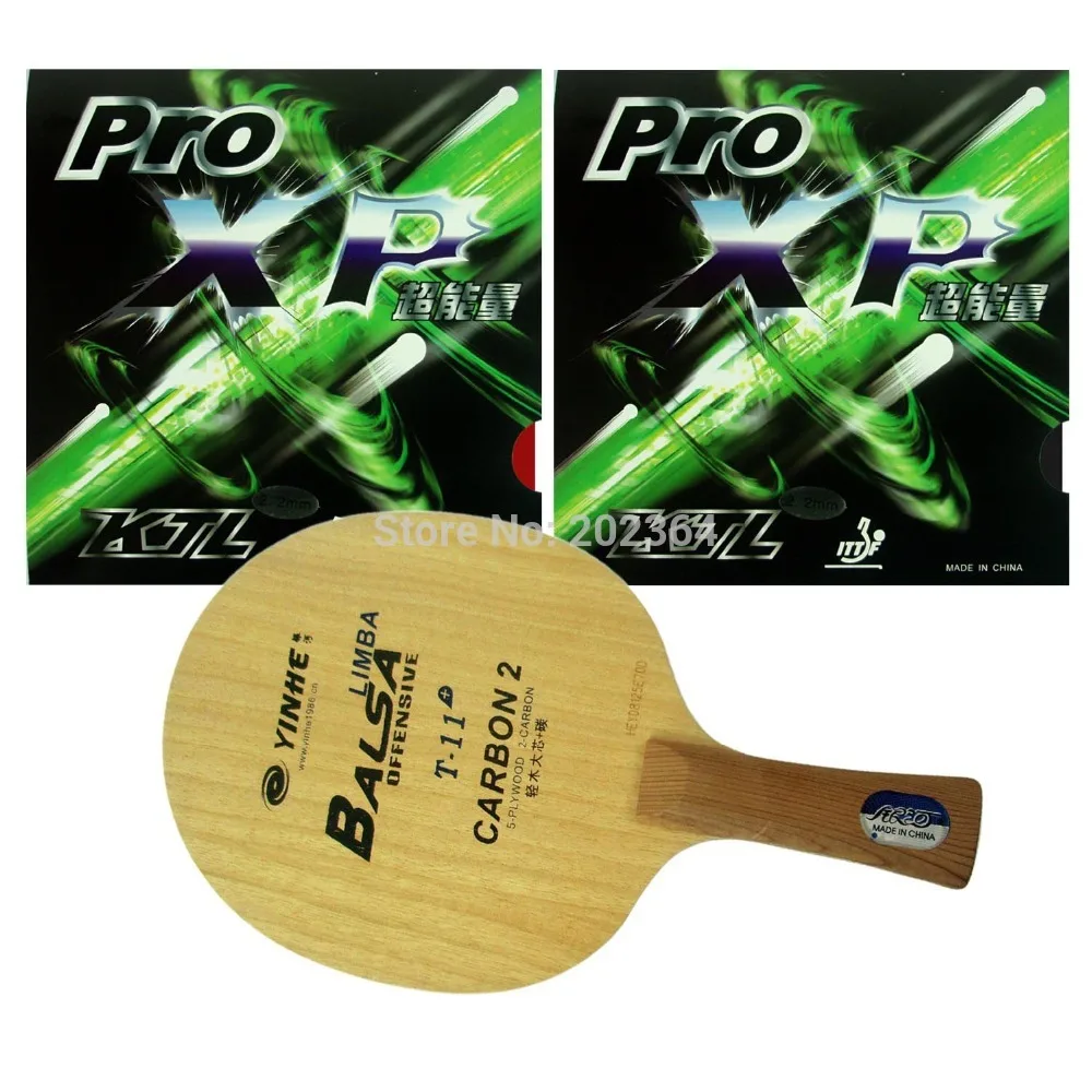 

Galaxy T-11+ Table Tennis Blade with 2x KTL Pro XP Rubber With Sponge for PingPong Racket ShakehandLong handle FL