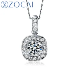 ZOCAI 0,74 CT F-G/SI натуральный бриллиант 18K подвеска из белого золота с цепочка из серебра 925