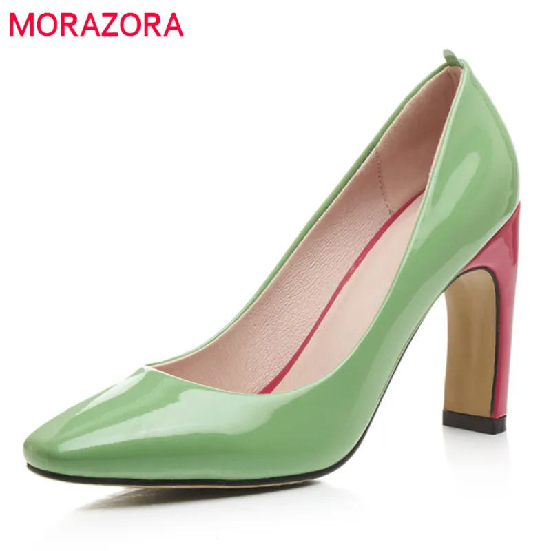 

MORAZORA Plus size 32-43 high heels shoes shallow single party women pumps candy color four seasons shoes fashion contracted