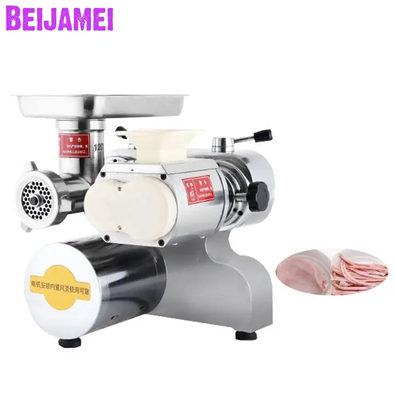 

Beijamei Full Stainless Steel Commercial Electric Meat Slicer Meat grinder Desktop Type Meat Cutter Grinder Price