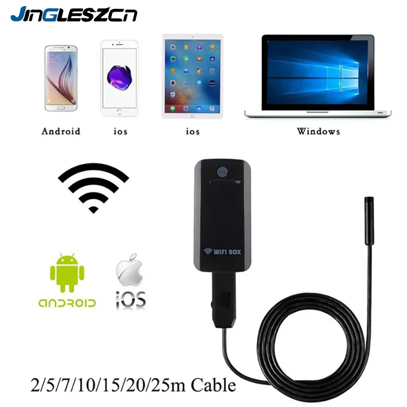 JINGLESZCN 10 мм Wifi камера эндоскопа era Android IOS 2 м 5 7 15 20 25 кабель бороскоп Инспекционная