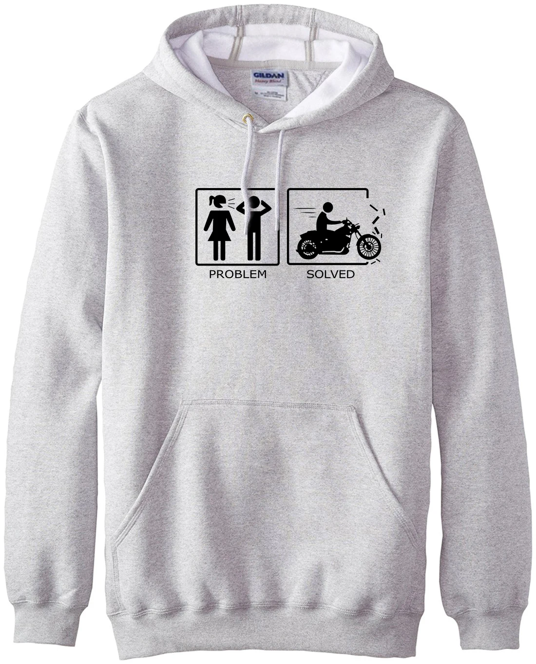 Problem Solved Funny Men Hoodies Sweatshirts 2019 Autumn Winter Fleece High Quality Novelty Hooded Men Casual Men