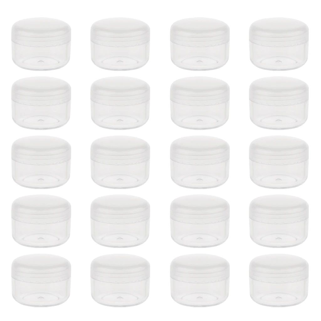 Portable Small Plastic Cosmetic Cream Jars Pots, Empty Cosmetic Containers With Lids (20Pcs)