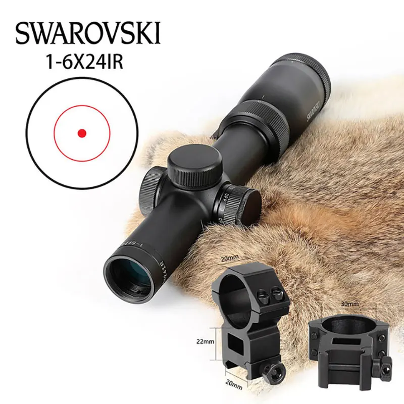 Тактический имитация Swarovskl круговой точечный прицел 1-6x24 IR Riflescope оптический прицел Красная точка Сетка прицел Охотничья винтовка прицелы - Цвет: 1