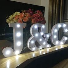 Заказ Белой СВЕТОДИОДНОЙ Подсветкой знак в том числе 3 буквы Украшены спальня(без батареи