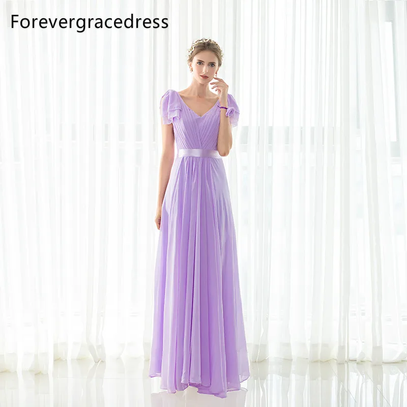Forevergracedress лаванды платье подружки невесты Новинка Длинные шифон Кружева на спине