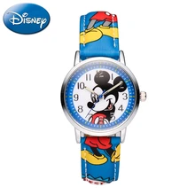 Mickey Minnie Child Leather Quartz Fashion Digital Disney Brand Watches Kids Cartoon Sport Simple Watch Boys Girls Student Clock