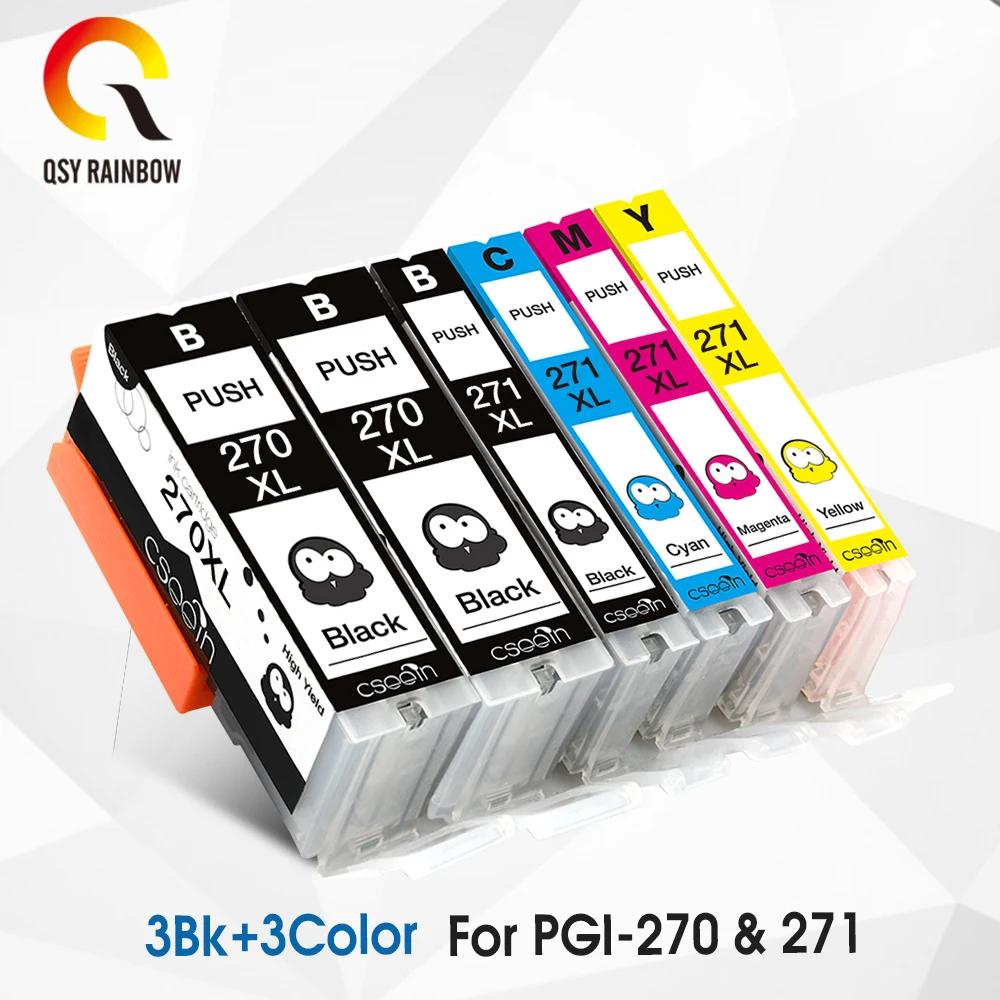 CMYK 6PCS PGI 270 XL CLI 271 compatible ink cartridge for Canon PIXMA