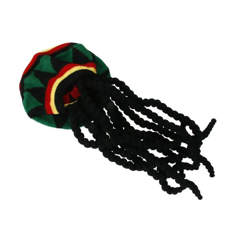Мужские женские мужские Jamican Rasta шляпа Дред парик Боб Марли карибская модель