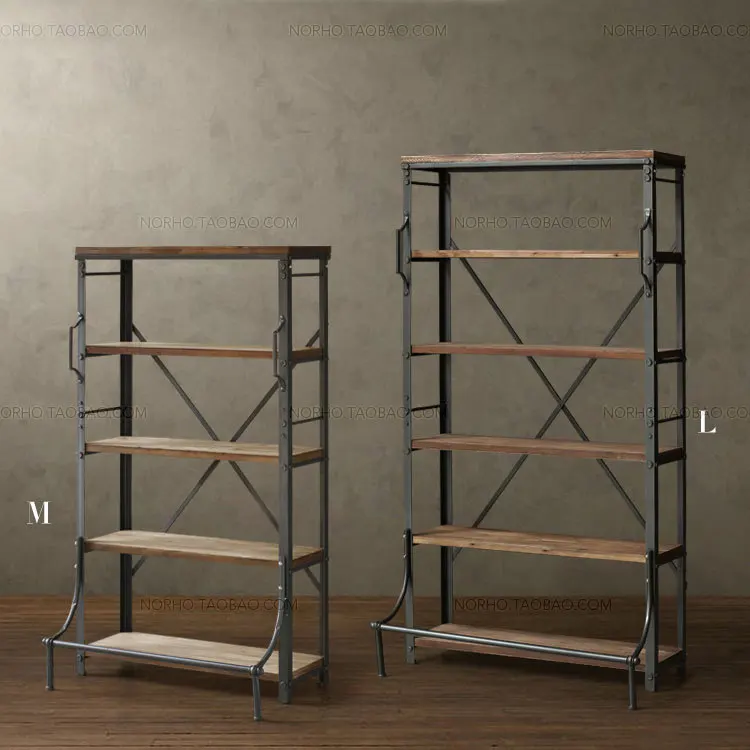 Loft American Country Retro Mining Wood Wrought Iron Shelf Bookcase Display Rack Display Racks Display Stand Rack Rack Casedisplay Racks For Clothes Aliexpress