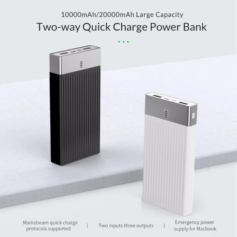 ORICO 20000mAh Quick Charge3.0 Внешняя батарея 5V2A/9V2A 18W Max power Bank зарядка для мобильного телефона планшета