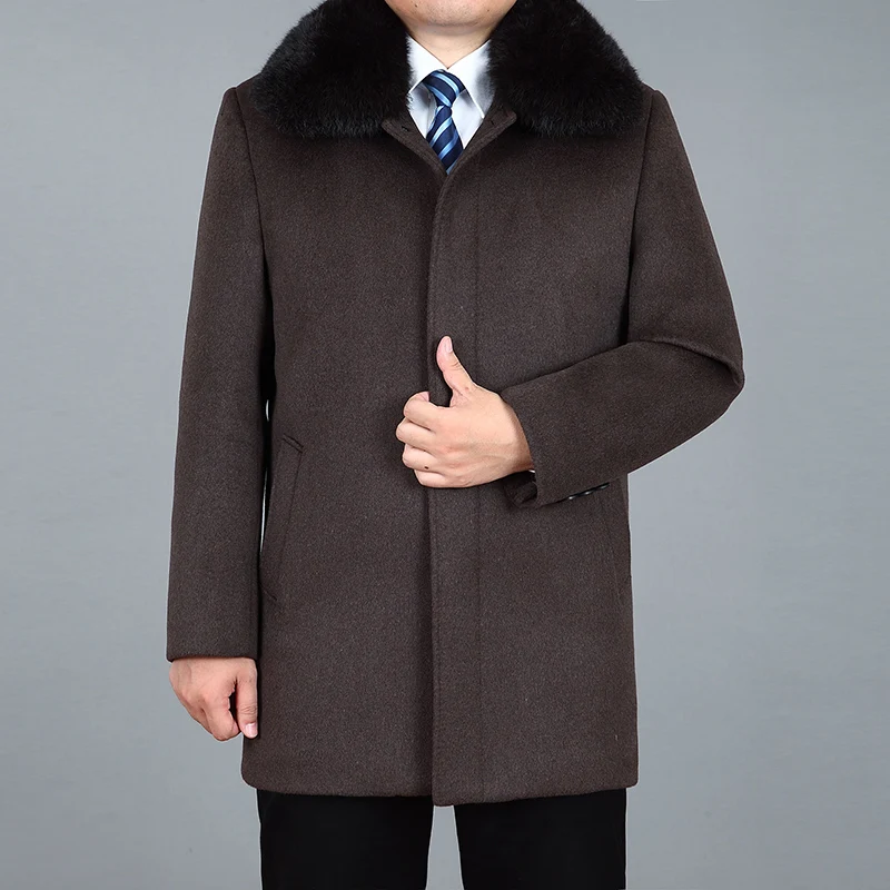 2020 High Quality Men Wool Coat Winter Thick Warm Woolen Coat Real Rabbit Fur Autumn Wool Coats Winter Jackets Merino Wool Men 2020 High Quality Men Wool Coat Winter Thick Warm Woolen Coat Real Rabbit Fur Autumn Wool Coats Winter Jackets Merino Wool Men