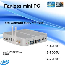 Linux/windows 10 pc i5 4200u/5550u i5 5250u/5200u i5 7200u cpu fanless htpc.3 anos de garantia nuc hd620 freeshipping