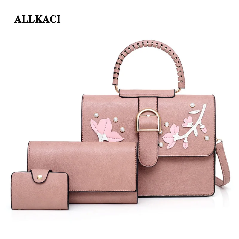 

New Famous Brand Women Bag Brand 2018 Fashion Women Messenger Bags Handbags PU Leather Female Bag 3 Piece Set Hand Bag Sets 43