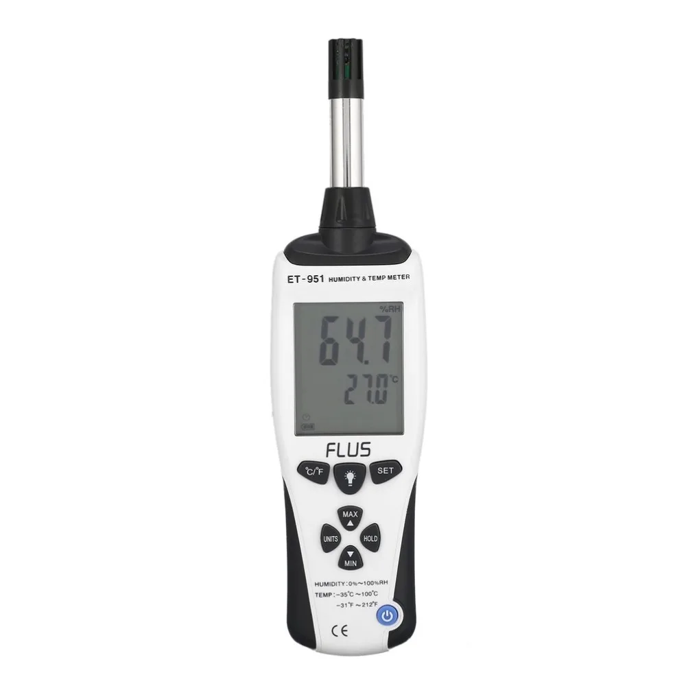 FLUS ET-951 Handheld Digital Humidity Tester Temperature Meter Monitor LCD Display Multifunction Hygrometer Thermometer FLUS ET-951 Handheld Digital Humidity Tester Temperature Meter Monitor LCD Display Multifunction Hygrometer Thermometer