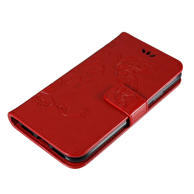 Luxury Retro Flip Leather +Soft Silicon Wallet Stand Case For iPhone X 8 7 6S 6 Plus 5S SE 5 3D Printed Butterfly Cover Fundas (17)