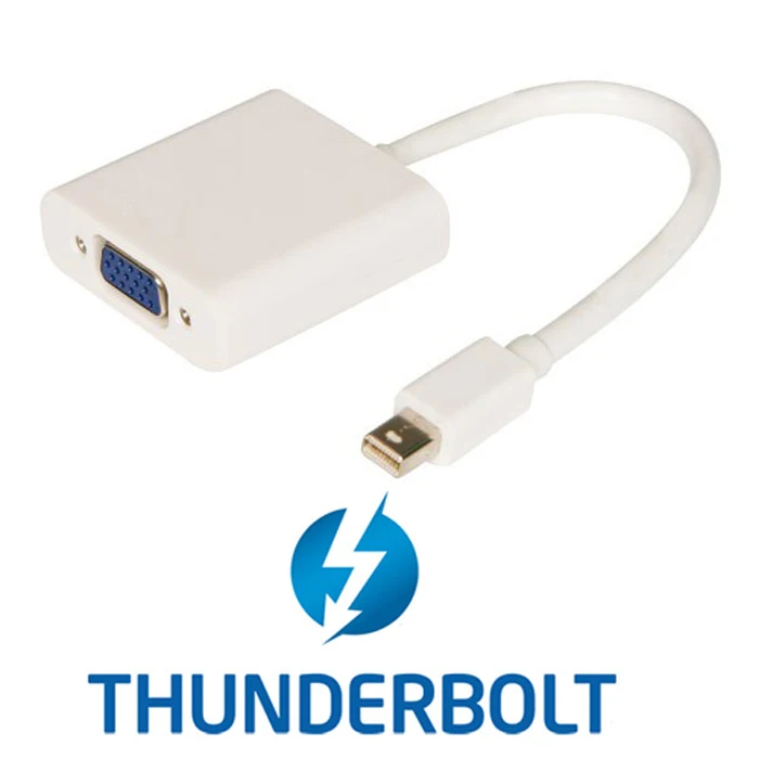 CY Thunderbolt Port to VGA Female Cable for Projectors Monitors Apple