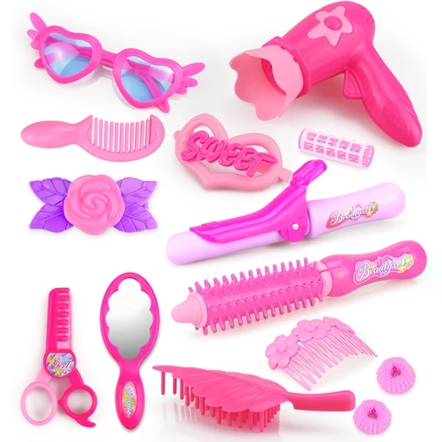 24-32PCS Pretend Play Kid Make Up Toys Pink Makeup Set Princess Hairdressing Simulation Plastic Toy For Girls Dressing Cosmetic 4