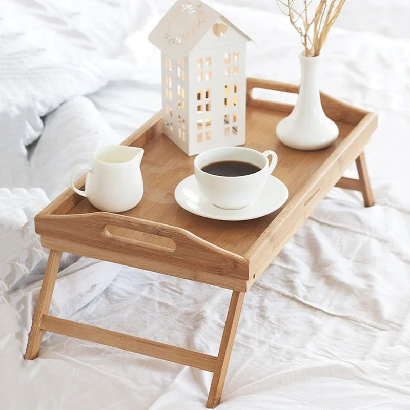  Foldable Portable Bamboo Laptop Desk Notebook Desk Simple Dining Table For Sofa Bed Laptop Table On