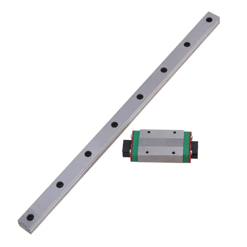 

MGN15 300mm Length Bearing Steel Linear Guideway Rail &Extension Sliding Block Precision Measurement Silver