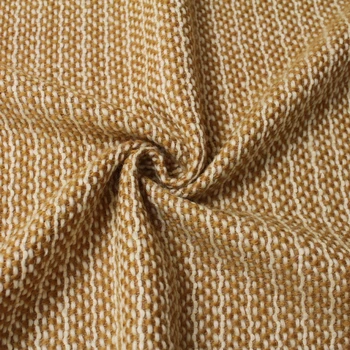 

Custom 2020 new 150cm wide wool woven fabric autumn small soft woven wool fabric woolen fabric yellow white