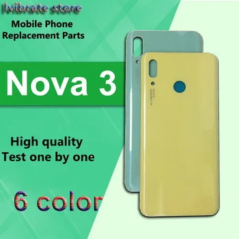 

New glass Battery Back Rear Cover Door Housing For Huawei Nova 3 Battery Cover For Huawei Nova3 Nova 3 shell Replacement 6.3"