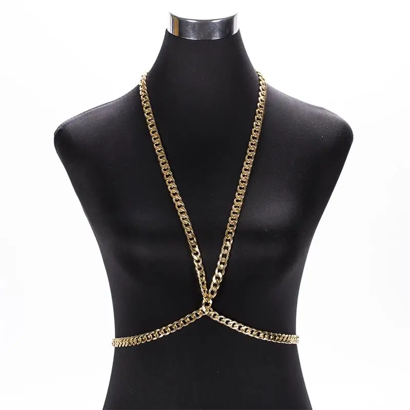 Новое поступление Простые Модные коренастый панк Bocy Чиан для женщин пикантные ювелирные изделия ожерелья для тела BY0149 - Окраска металла: Gold color