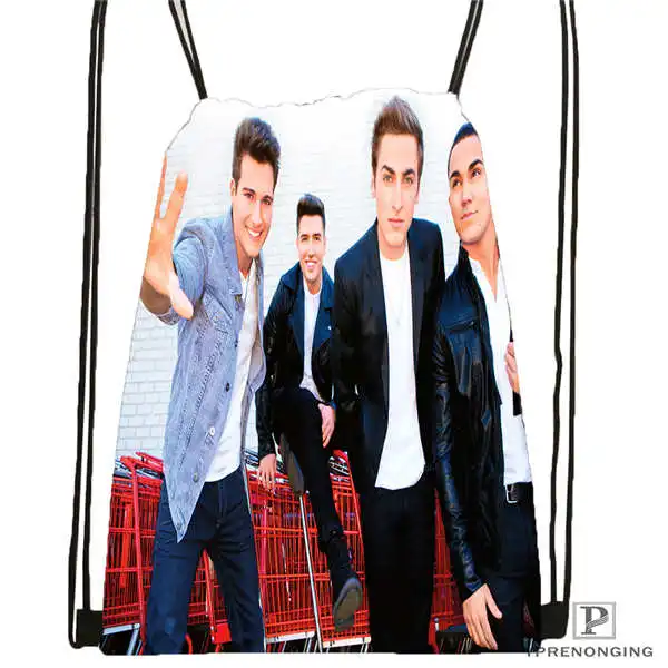 Custom Big-Time-Rush-in-Cologne-походная сумка на шнурке Cute Daypack Kids Satchel(черная спинка) 31x40 cm#180611-01-06 - Цвет: Drawstring Backpack